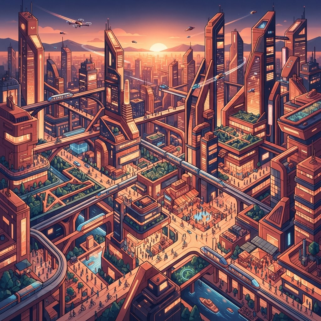 Isometric Illustration — Urban Rhythm